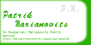 patrik marianovits business card